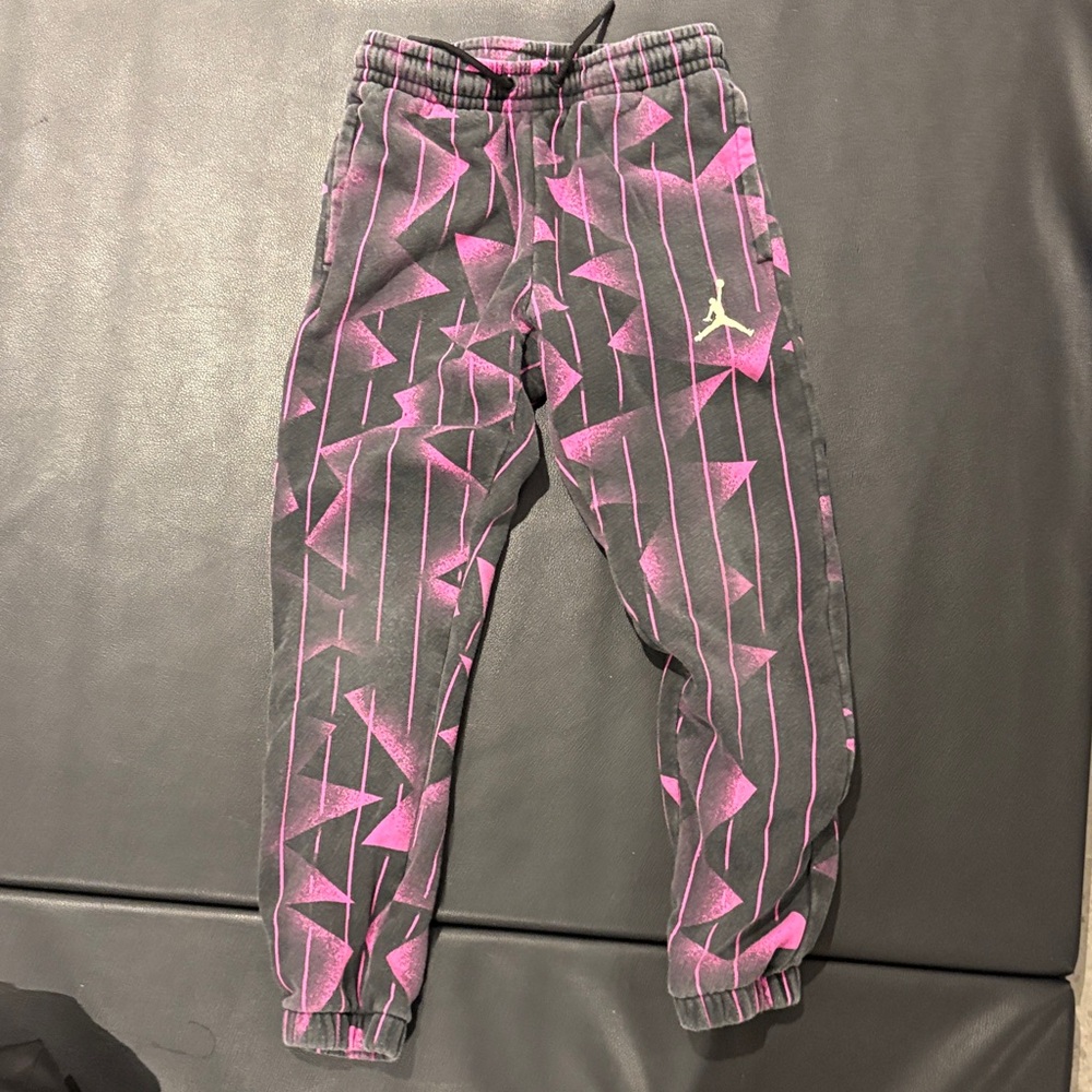 Jordan Kids Geometric Pink and Black Joggers